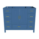 42' Bathroom Vanity Base Cabinet with 2 Soft-Close Double Doors & 9 Smooth Drawers with Slides(Blue)