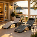 Adjustable Folding Pool Lounge Chairs,Outdoor Chaise Lounge Chair Set of 2,Folding Lounge Chairs