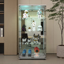 Tempered glass display cabinet,liquor cabinet, storage cabinet,file cabinet,with Bluetooth LED strip light,lock on the door,back panel is Mirror,suitable for living room,bedroom,corridor, office,white