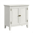 Bohemian 2-Door Buffet Cabinet in Matte White+Grayish with Adjustable Shelves, Engineered Wood, 27.5' W