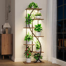 59' Tall Plant Stand with Grow Light Indoor, 7 Tiered Metal Plant Shelf, S-Shaped Flower Display Stand, Corner Storage Shelf for Living Room, Patio, Balcony Decor