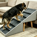 2-in-1 Dog Stairs for Bed and Couch 25.2' Foldable Dog ramp for Couch 6 Pet Steps  & Ottoman for Small and Large Dogs, Grey