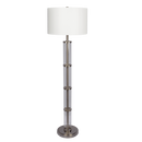 Nimbus Brushed Nickel Floor Lamp with 3-Way Rotary Switch Clear Glass Body  Metal Base