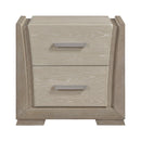 Contemporary Storage Nightstand with 2 Drawers Architectural Desing Brown Gray Finish Bedroom Furniture 1pc Bedside Table