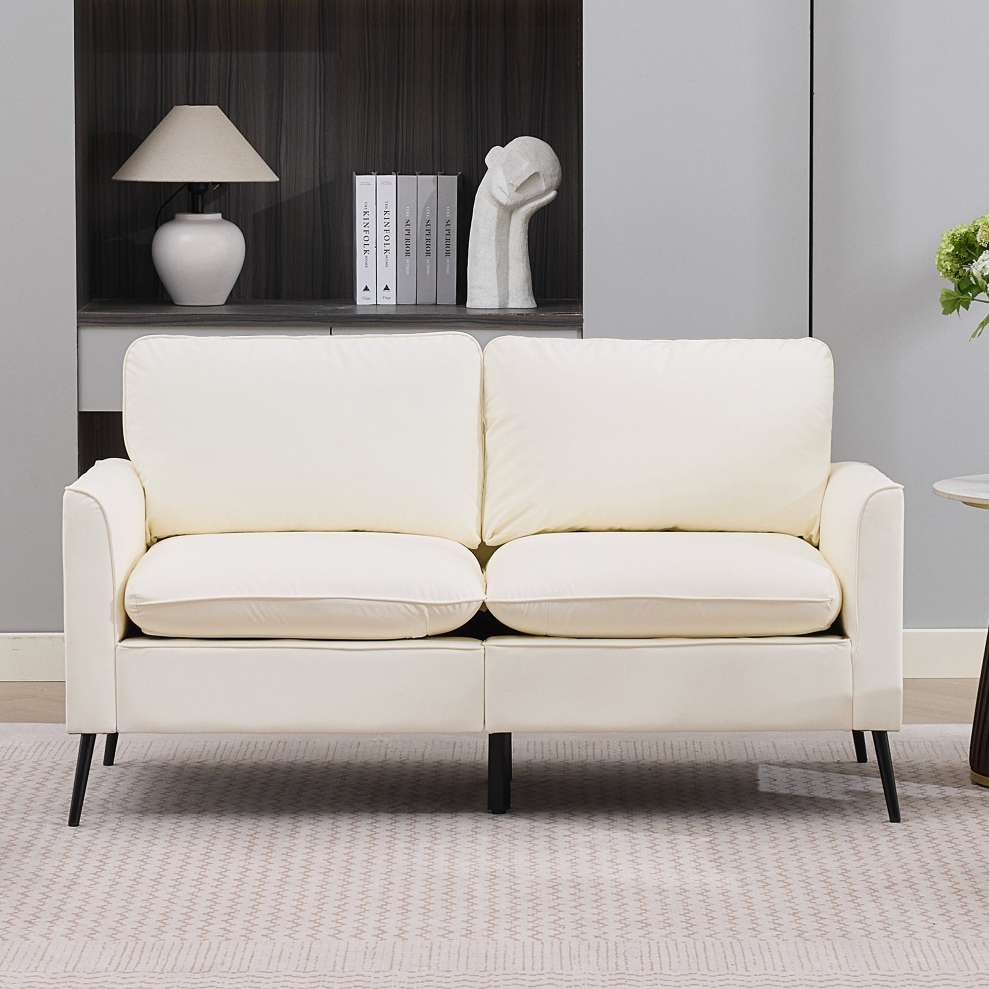 TS Cat paw leather upholstered sofa loveseat,Nordic retro light luxury