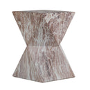 Modern Round Outdoor End Table in Marble Faux Terrazzo, Sturdy MGO & Fiberglass Blend, 12.4-Inch Diameter Side Table for Patio, Garden, Deck or Indoor Use