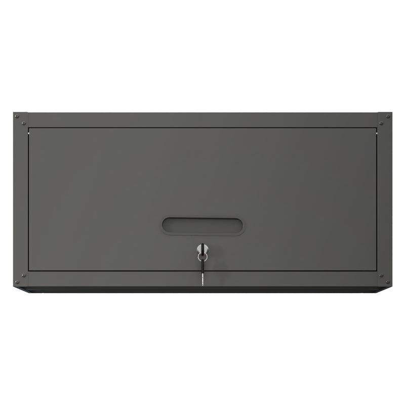 Heavy Duty Metal Wall Mounted Tool Storage Cabinet Steel Metal Garage Storage Cabinet Black 29.53x11.81x13.58 inches