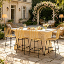 Set of 4 Counter Height Chairs,Woven Bar Stools with Metal Frame,Stylish Outdoor Barstools,Dining Chairs(Only 4Pcs Bar Stools)