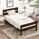 Twin Bed with Headboard and Footboard,Espresso
