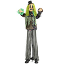 HOMCOM 6.1' Life Size Outdoor Halloween Decoration, Animatronic Circus Clown, Sound and Motion Activated Animated Prop with Light Up Eyes, Talking and Laughter