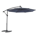 10ft Solar LED Offset Hanging Market Patio Umbrella  (Navy blue )(No Base)
