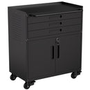 34.3' Rolling Metal Tool Cabinet - Heavy Duty Garage Storage with Lockable Doors & 3 Drawers, Mobile Workbench Organizer for Garage, Workshop, Home