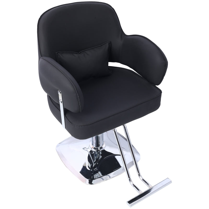Salon Styling Chair for Hair Stylist Wide Seat,   Hair Salon Chair Heavy Duty, Beauty Spa Cosmetology Shampoo Hairdressing Eq,black,square base