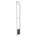 Dog Door for Sliding Glass Door, 75 7/8' to 80 11/16' Adjustable Height, Aluminum Alloy Frame with Flap, Rotating Hinge, Lock Design, for Medium-Sized Dogs, Sliding Glass Pet Doors for Renters