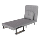 Folding Sofa Bed 5-in-1 Convertible Chair with Adjustable Backrest and Pillow, Grey Flannelette, Compact Design