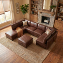 Flexible PU Modular Sofa,Convertible Shapes, Storage & Sleeper Function for Living Room-8seats