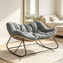 Double Rocking Egg Chair, Oversized Design with Cushion, Indoor Outdoor Furniture  for Backyard, Patio, Garden