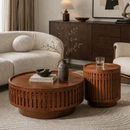 2-Piece Lattice Design Coffee Table Set