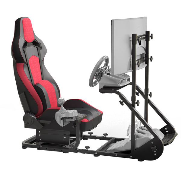 Enhanced and stable racing wheel cockpit, compatible with Fanatec, PXN, Thrustmaster, and Logitech adjustable driving simulators, excluding handbrake, pedals, and monitor