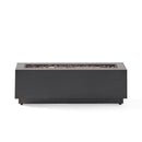 Modern Dark Grey 40' Outdoor Iron Propane Fire Pit, 50,000 BTU, Sleek Design