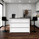 Central  kitchen island with modern design, ample storage space Wenge and White