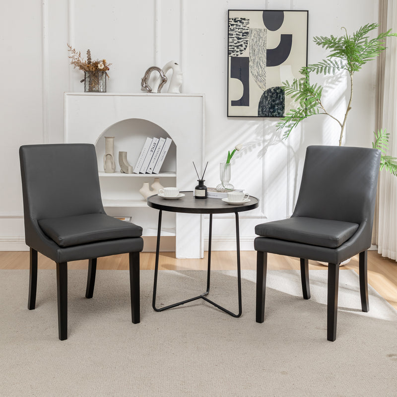 Modern Dining Chairs Set of 2, Upholstered Kitchen & Dining Room Chairs with Solid Wood Legs,Tufted Linen Fabric  Chairs  for Living Room, Restaurant
