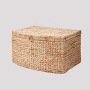 Ludmilla Rectangular Curve Water Hyacinth Woven Wicker Trunk with Handles - 26' x 19' x 14' - Natural Brown - For Clothes, Toys, Magazines and Book Storage