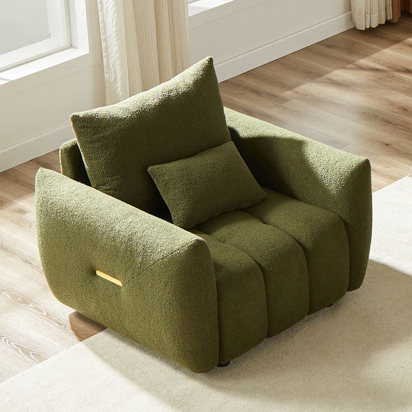 MH36.8'' Teddy Fabric Sofa, Modern Lounge Chair for Apartment, Office, Living Room and Bedroom green W1193S00088