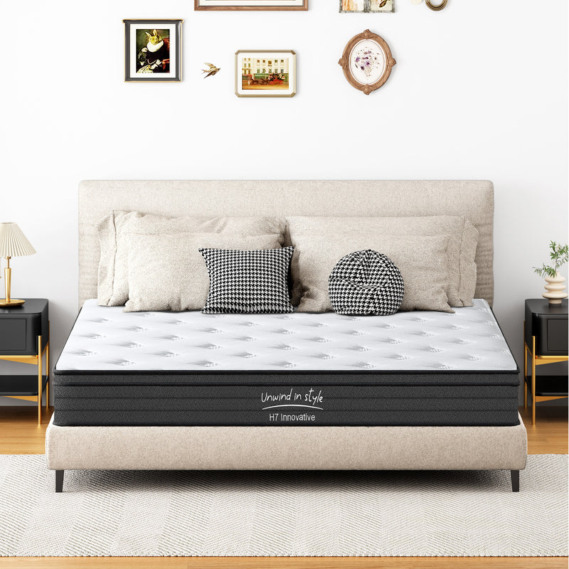 King Size Mattress,10 Inch Hybrid Mattress, Individually Pocketed Innerspring, Medium Firm