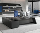 87' L-Shaped Executive Desk – Right Return, Large Office Desk with Drawers, Enclosed Cabinet, Ventilated CPU Compartment & Built-in Power/USB Ports (87'L × 63'W × 30'H)
