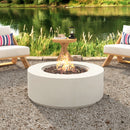 U_STYLE MGO Outdoor Propane Fire Pit - 38.2' Round with Faux Stone Finish, Outside Fire Pit Table with 50000 BTU, Steel Burner, Lava Rocks, Waterproof Cover,Suitable for Patio,Backyard,Poolside