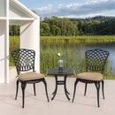 Bistro Set 3 Piece Rustproof Cast Aluminum Patio Furniture Sets 2 Chairs and 1 Round Table Outdoor, Garden, Patio,
 Balcony, with cushion black