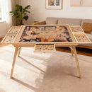 27' H Tall 1500 Piece Puzzle Table with Legs, 5 Drawers, 34' W x 26' D Large Wood Folding Jigsaw Puzzle Board for Adults, Nature