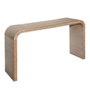 59in Console table with wood beads,curved waterfall-style table