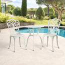 Best Choice Products 3-Piece Outdoor Rust-Resistant Cast Aluminum Patio Bistro Set  white