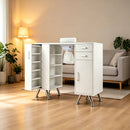 Manicure Table Nail Desk for Nail Tech,Beauty Salon Nail Supplies Workstation with Drawers Storage Cabinets, White