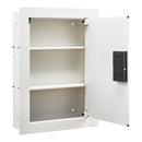 0.83 sq.ft Wall Safe, 3-Tier Hidden Wall Safe with Password, Key & Turning Knob, Q235 Cold-Rolled Steel In-Wall Box with Adjustable Shelves & Mounting Holes for Money, Jewelry, Passport, White