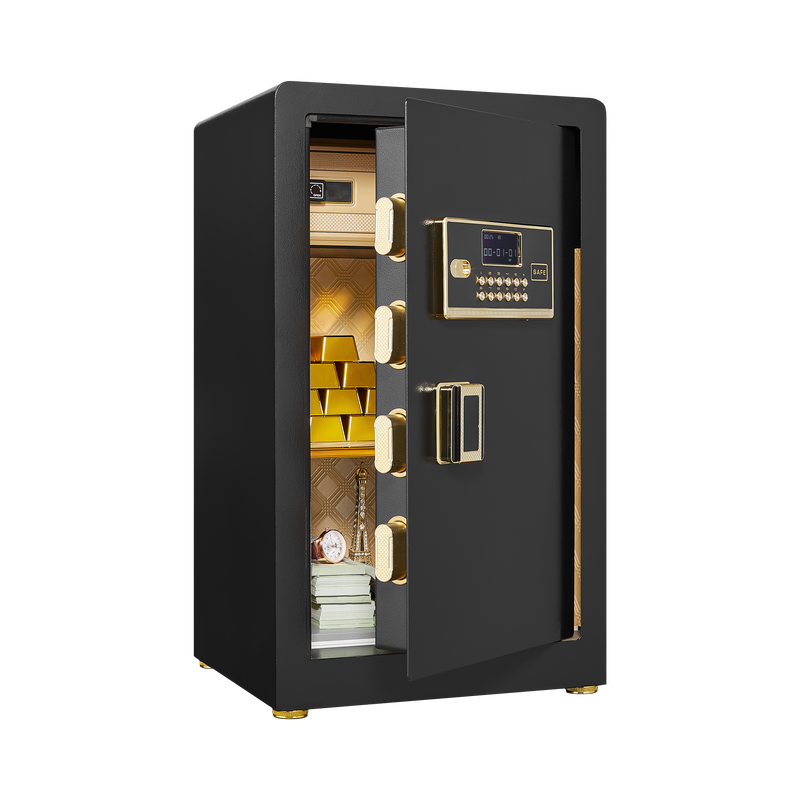 Security Electronic Steel Home Safe, Anti-Theft Digital Security Lock Box with Smart Alert System, Removable Shelf, Mute Function, Personal Document Safes for Money Jewelry
