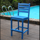 Outdoor Patio Bar Height Chair, All-Weather HDPE Tall Balcony Adirondack Stools for Bistro, Garden, Backyard, Deck