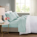 4 Pieces Cal King Cooling Cotton Blend Sheet Set,Seafoam
