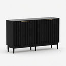 Vintage-Style Black Buffet Cabinet with Adjustable Shelves - Matte Black Finish, Engineered Wood, 55.12' Wide