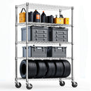 5-Shelf Storage Shelves,Wire Shelving Heavy Duty Metal Storage Shelving Unit Adjustable Garage Shelving Rack Pantry Kitchen (Chrome, 5 Tier,17.7' D x 47.2' W x 75.6' H)