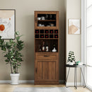 Kitchen pantry cabinet with multi-functional pull-out multi-tier storage shelf,Farmhouse Storage Cabinet with glass Doors,Pantry Organizers for Kitchen, bar cabinet,Dining Room