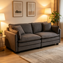 Modern 2seats 77.95'Sectional Sofa with Waist Pillows,2-seat Upholstered Symmetrical Sofa Furniture,Sleeper Sofa Couch with Chaise Lounge for Living Room,Apartment,3 Color