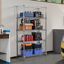 1250 lbs Steel Heavy Duty 5-Tier Utility Shelving Unit Steel Organizer Wire Rack for Home,Kitchen,Office,Chrome (13.8' D x 23.6' W x 62.4' H)