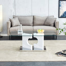 A rectangular modern and fashionable coffee table with tempered glass tabletop and white MDF legs. Suitable for living room.Modern Simple Style Rectangular Coffee Table.W1512P289865/W1151P145200