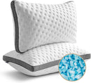 Cooling Pillow Queen Size Set of 2, Cooling Gel Memory Foam Bed Pillow, Medium Firm Pillow for Sleeping, Cooling & Smooth Washable Cover, CertiPUR-US Certified