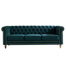 Chesterfield Velvet Sofa 84.65 inch for Living Room GREEN Color