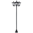 Outsunny 72' Solar Lamp Post, Triple-Head Street Light, All-Weather Waterproof Stainless Steel, Vintage Style for Garden, Lawn, Pathway, Driveway, Black