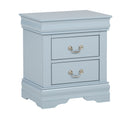 1pc Blue Two Drawers Louis Philip Nightstand Wooden Contemporary Style Bedroom Home Furniture